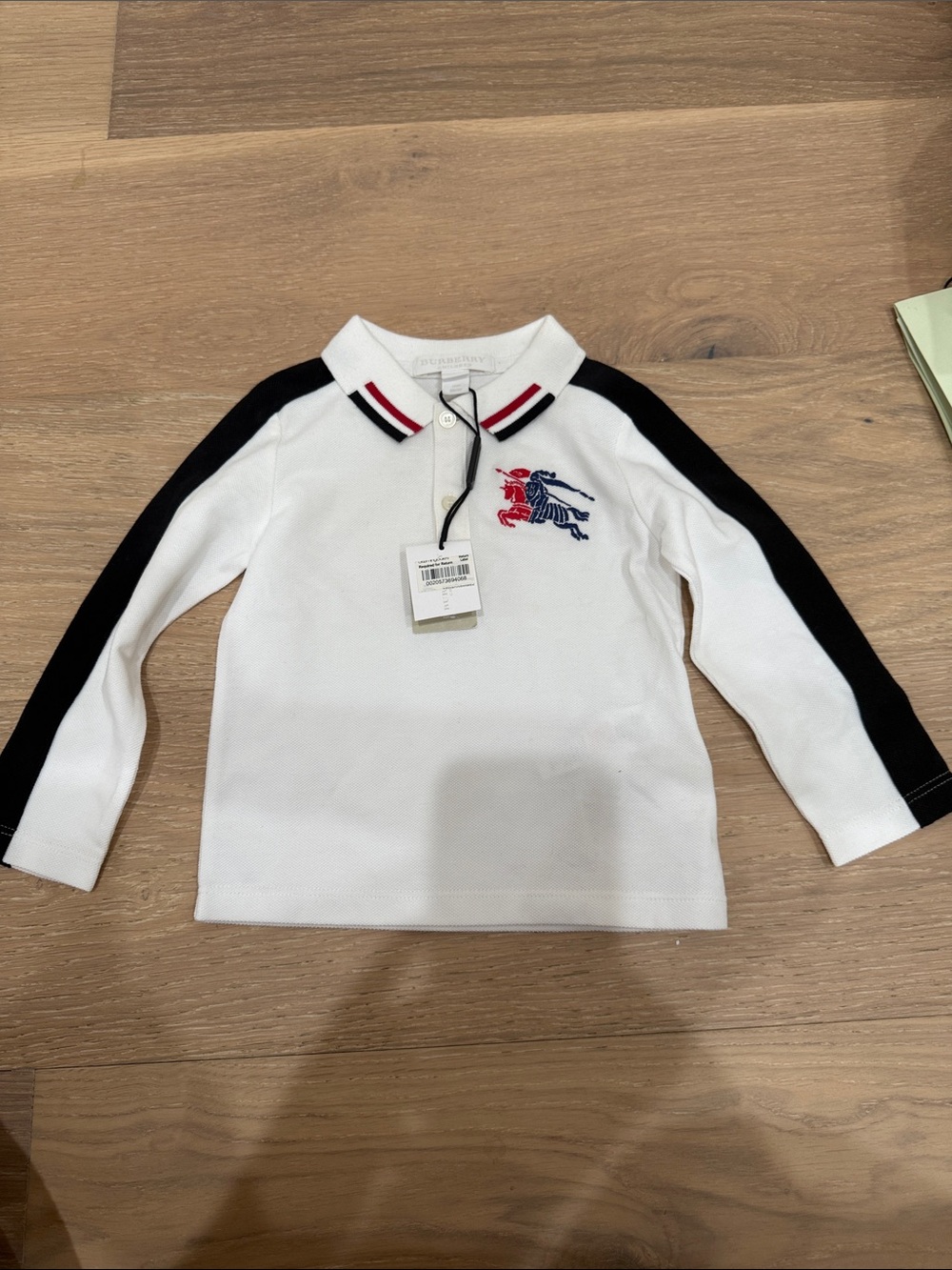 Authentic brand new baby Long Sleeve Polo Shirt with Striped Collar